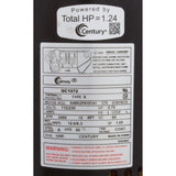 Motor, Century, 0.75hp, 115v/230v, 1-Spd, 48Yfr, SQFL, Full : QC1072