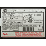 Motor, Century, 3.0hp, 208v-230v, 1-Spd, 56Yfr, SQFL, EE : B2844