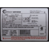 Motor, Century, 0.75hp, 115v/230v, 1-Spd, 56Yfr, SQFL, EE : B2661