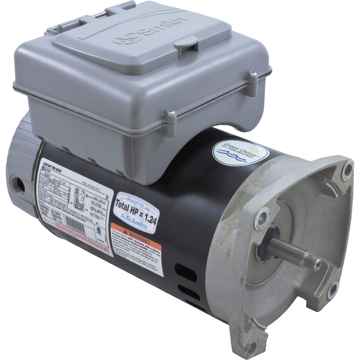 Motor, Century, 0.75hp, 115v, 2-Spd, 56Yfr, SQFL, 2-Green : B2981T