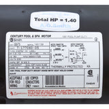 Motor, Century, 1.0hp, 230v, 2-Spd, 56Jfr, C-Face Thd : B2975