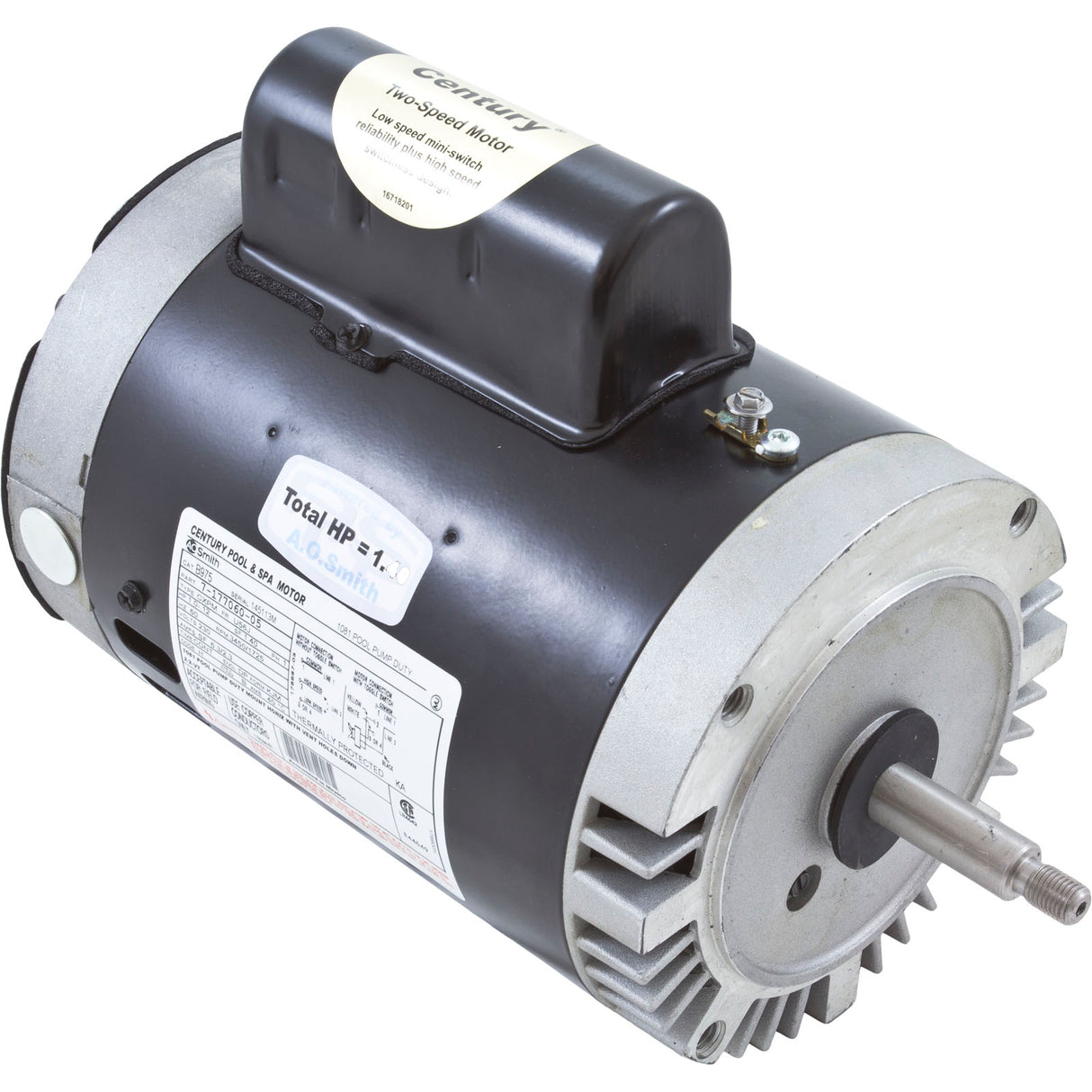 Motor, Century, 1.0hp, 230v, 2-Spd, 56Jfr, C-Face Thd : B2975