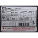 Motor, Century, 1.5hp, 115v/230v, 1-Spd, 56Cfr, C-Face Key : B123