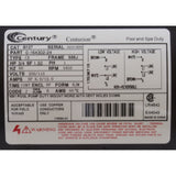 Motor, Century, 0.75hp, 115v/230v, 1-Spd, 56Jfr, C-Face Thd : B127