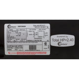 Motor, Century, 2.0hp, 115v/230v, 1-Spd, 56Jfr, C-Face Thd : B836