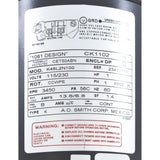 Motor, Century, 1.0hp, 115v/230v, 1-Spd, 56Cfr, C-Face Key : CK1102