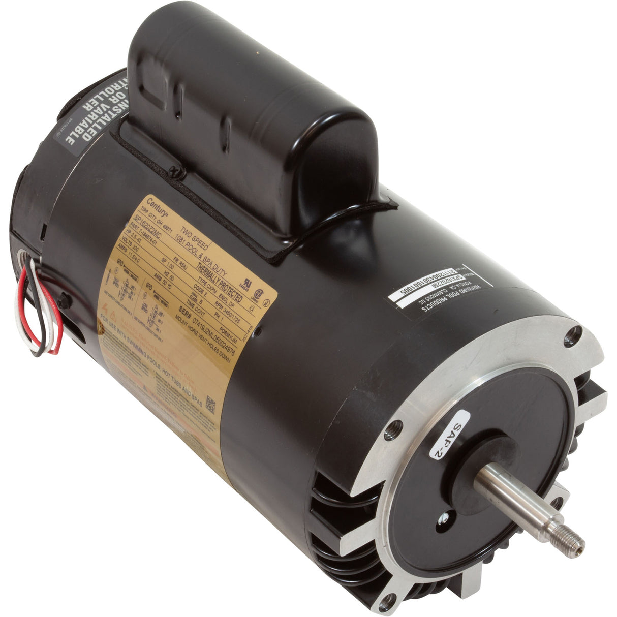 Motor, Hayward Super II, 2.5hp, 230v, 2-Spd, C-Face : SPX1620Z2M