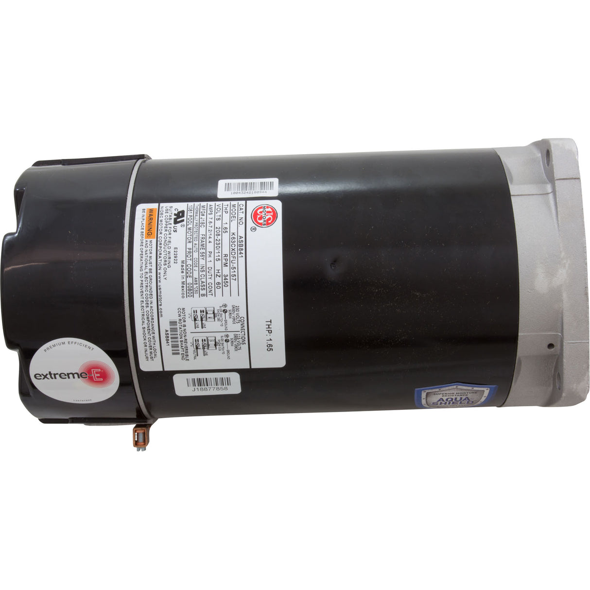 Motor, US Motor, 1.0hp, SQFL, Fullrate, 115/208/230v, 56Y, EE : ASB841
