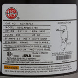 Motor, US Motor, 0.75 Horsepower, ThruBolt, 1-Speed, 230v, 5.7A : AGH75FL1