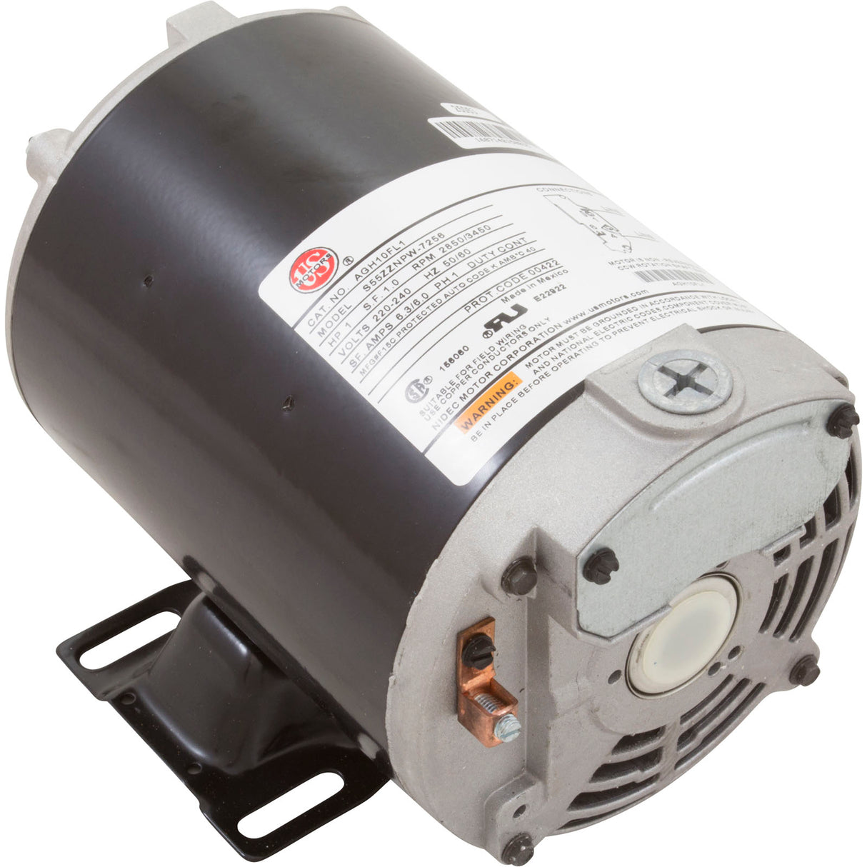 Motor, US Motor, 1.0 Horsepower, ThruBolt, 1-Speed, 230v, 6.0A : AGH10FL1