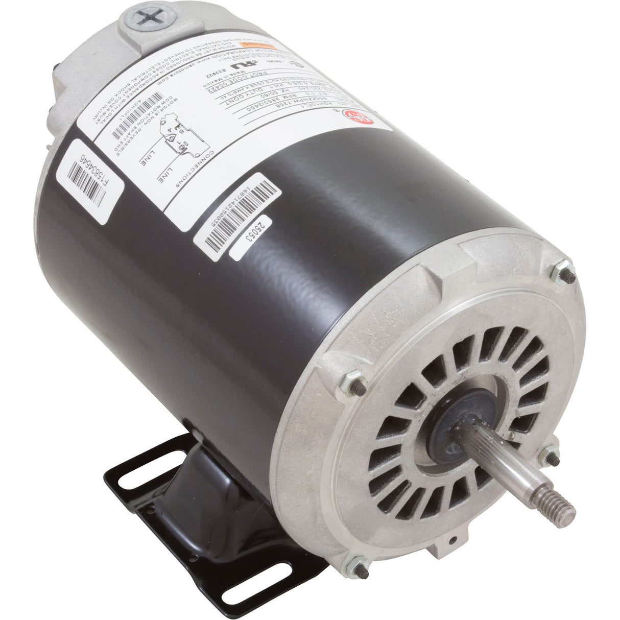 Motor, US Motor, 1.0 Horsepower, ThruBolt, 1-Speed, 230v, 6.0A : AGH10FL1