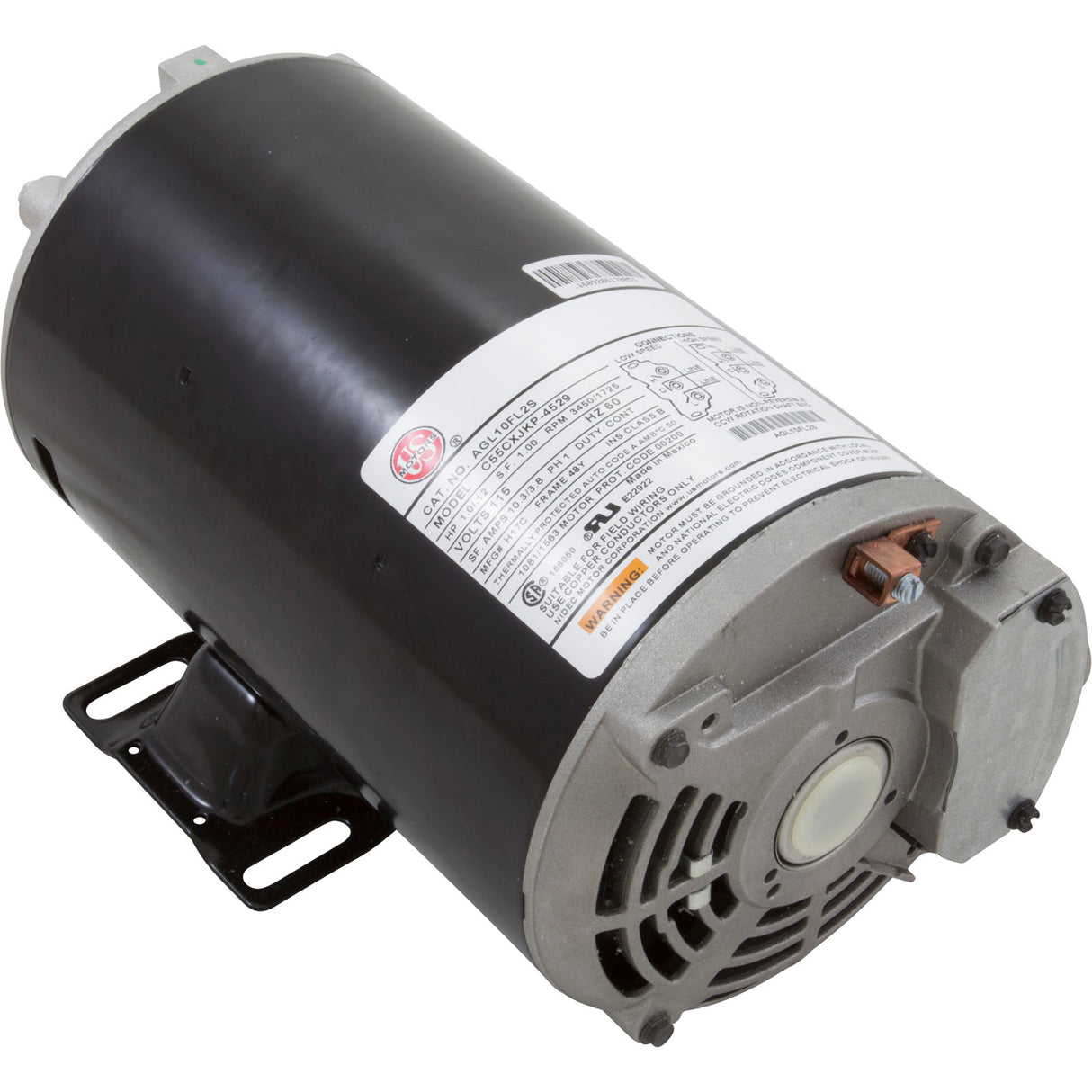 Motor, US Motor, 1.0 Horsepower, ThruBolt, 2-Speed, 115v, 48Y : AGL10FL2S