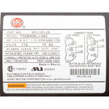Motor, US Motor, 1.5 Horsepower, ThruBolt, 2-Speed, 115v, 48Y : SPL15FL2S