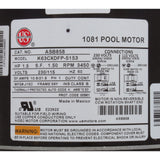Motor, US Motor, 1-1/2 Hp 115/230v SQFL : ASB858