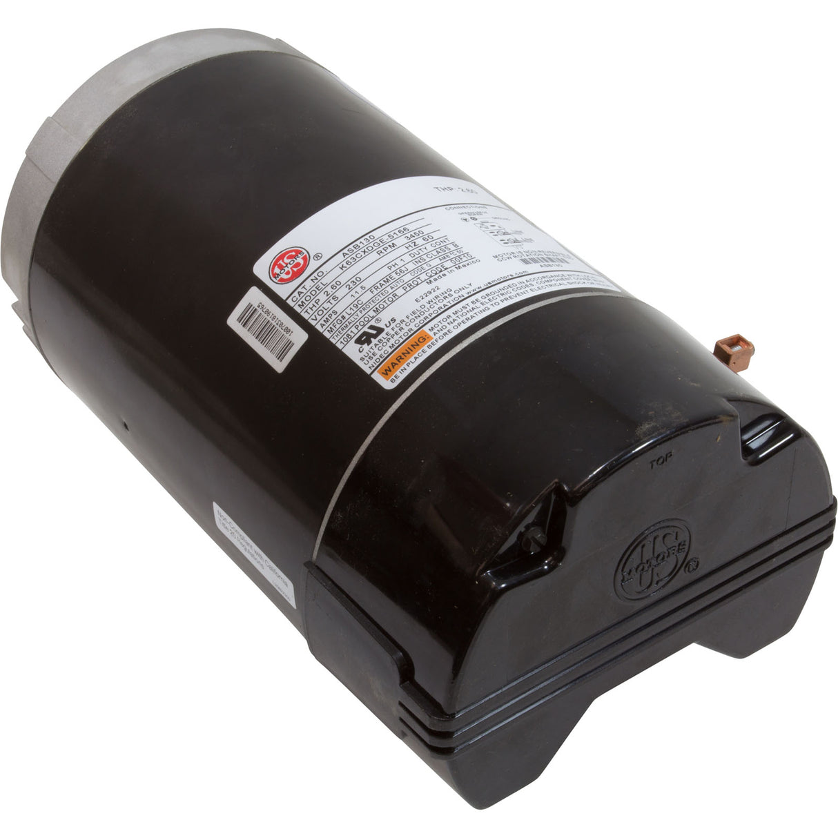 Motor, Nidec/US Motor, 2.0hp, 230v, 1Spd, 56Jfr, CFace, Thd, Full : ASB130