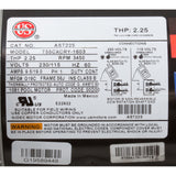 Motor, US Motor, 2.25hp, 115/230v, 56JFr, C-Face, THP Rated : AST225