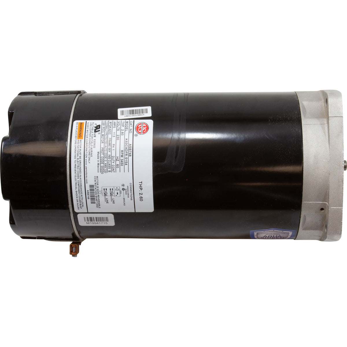Motor, US Motor, 2.0hp, 230v, 56YFr, SQFL, Full Rated : ASB748