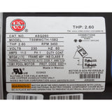 Motor, Nidec/US Motor, 2.0hp, 230v, 1-Spd, 48Yfr, SQFL : ASQ260