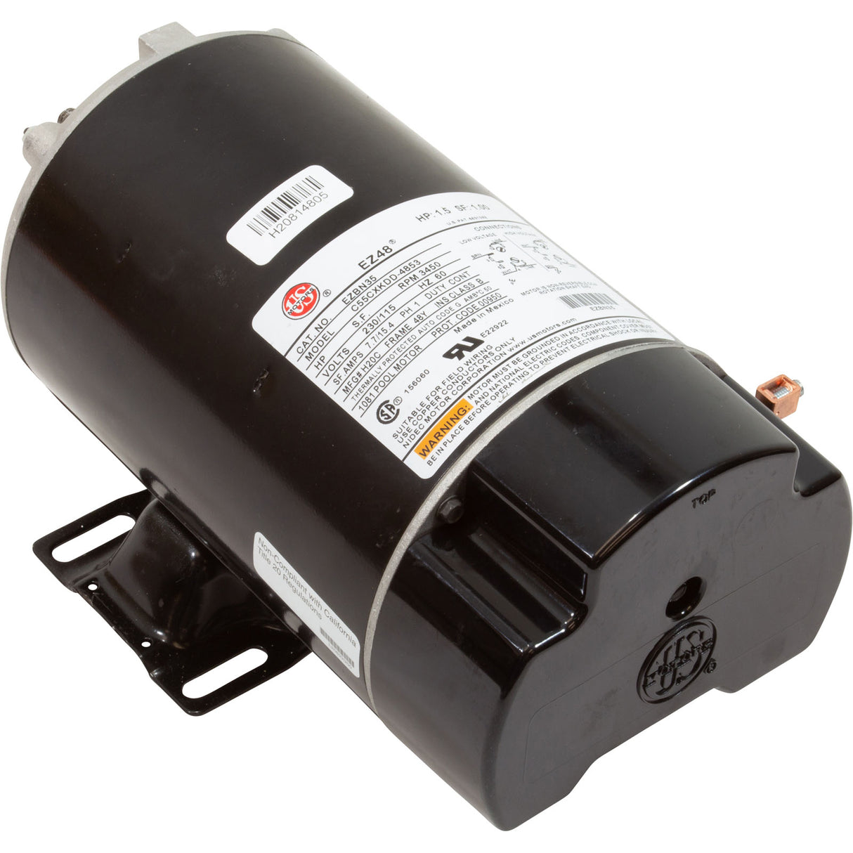 Motor, Nidec/US Motor, 1.5hp, 115v/230v, 1-Spd, 48Y Frame : EZBN35