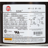 Motor, Nidec/US Motor, 1.5hp, 115v/230v, 1-Spd, 48Y Frame : EZBN35