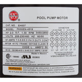 Motor, Nidec/USMtr, 2.0hp, 208-230/460v, 1-Spd, 56Yfr, SQFL, Full : EH637