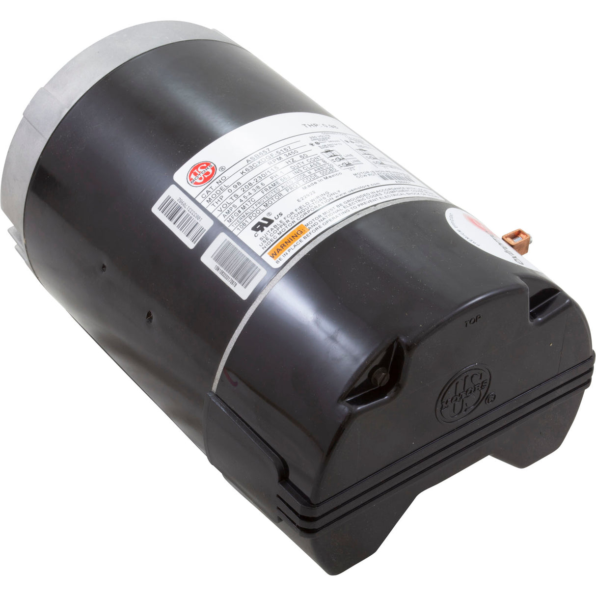 Motor, Nidec/USMtr, 0.5hp, 115/230v, 1Spd, 56Jfr, CFace, Thd, Full : ASB657