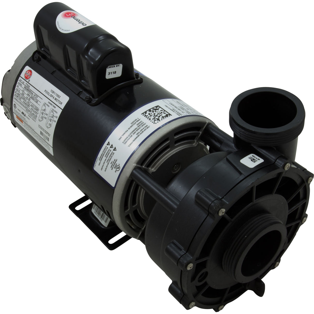 Ex2 3Hp Full Rt 230V 2Spd 2"In 56Fr 12.0/4.4Amp : 3721621-1W - Waterway Plastics - 3721621-1W - PartsForSpas.com
