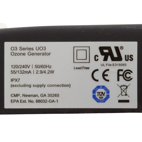Ozonator, Del Ozone UO3-AMP, 115v/230v, 1/8" x 1/4" CV : 51002-002-101 - Del Ozone - 51002-002-101 - PartsForSpas.com