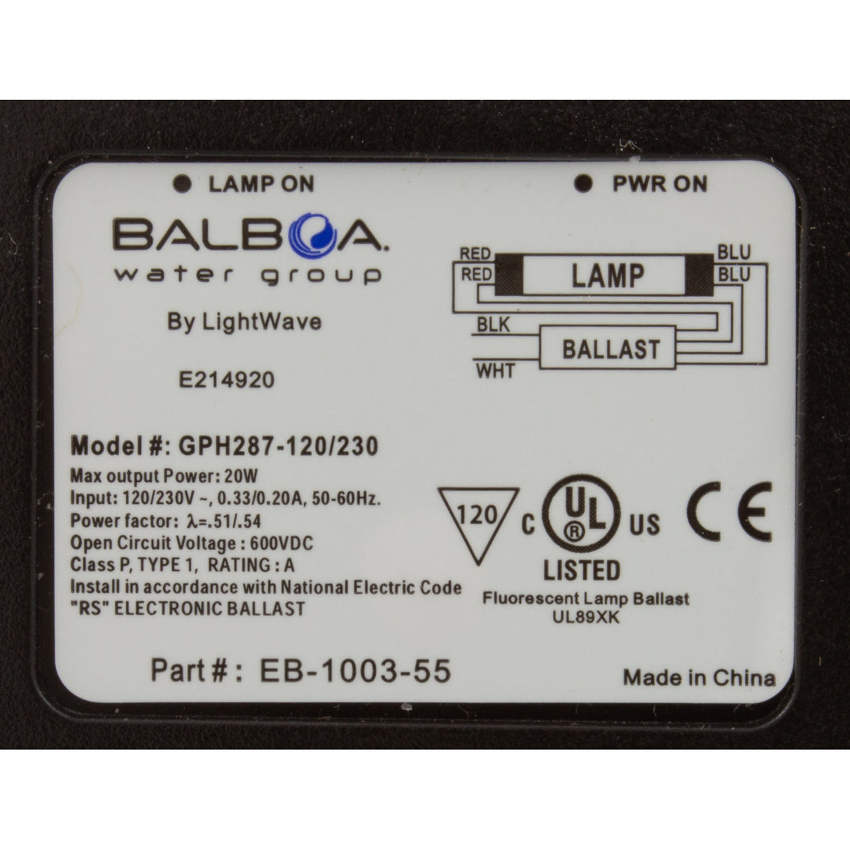Sanitation System, BWG Wavetec254™, 230v, 7W, 3/4"b : 59061-01 - Balboa Water Group - 59061-01 - PartsForSpas.com