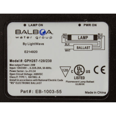 Sanitation System, BWG Wavetec254™, 230v, 7W, 3/4"b : 59061-01 - Balboa Water Group - 59061-01 - PartsForSpas.com