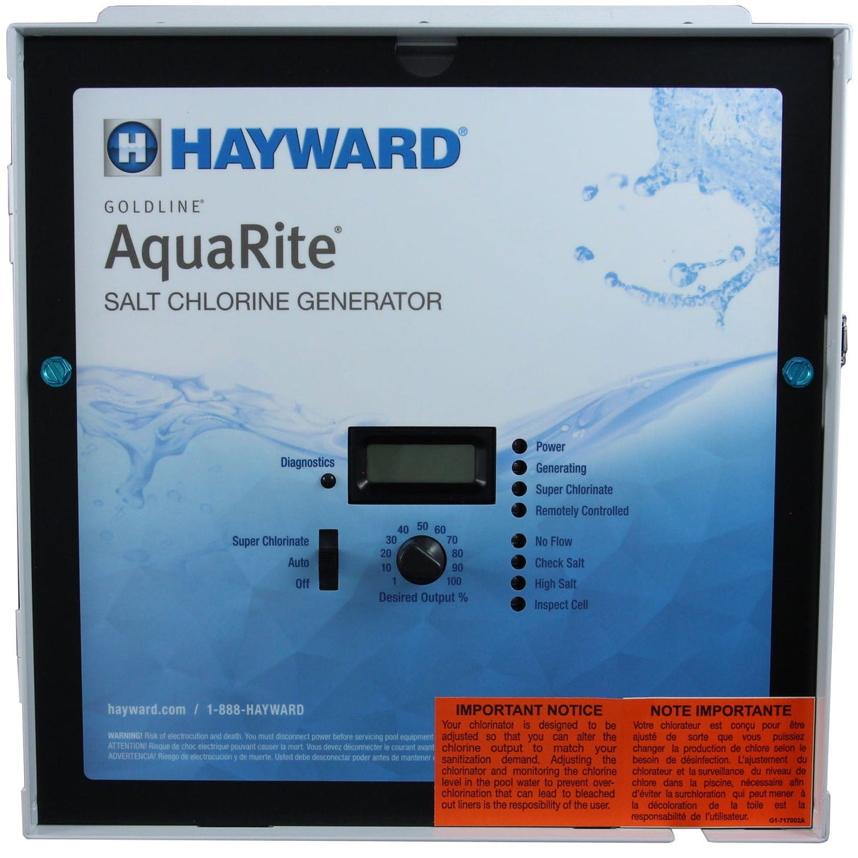Salt Chlorine Generator, Hayward AquaRite, 25K, w/ TCell : W3AQR9 - Hayward - 0610377388252 - PartsForSpas.com