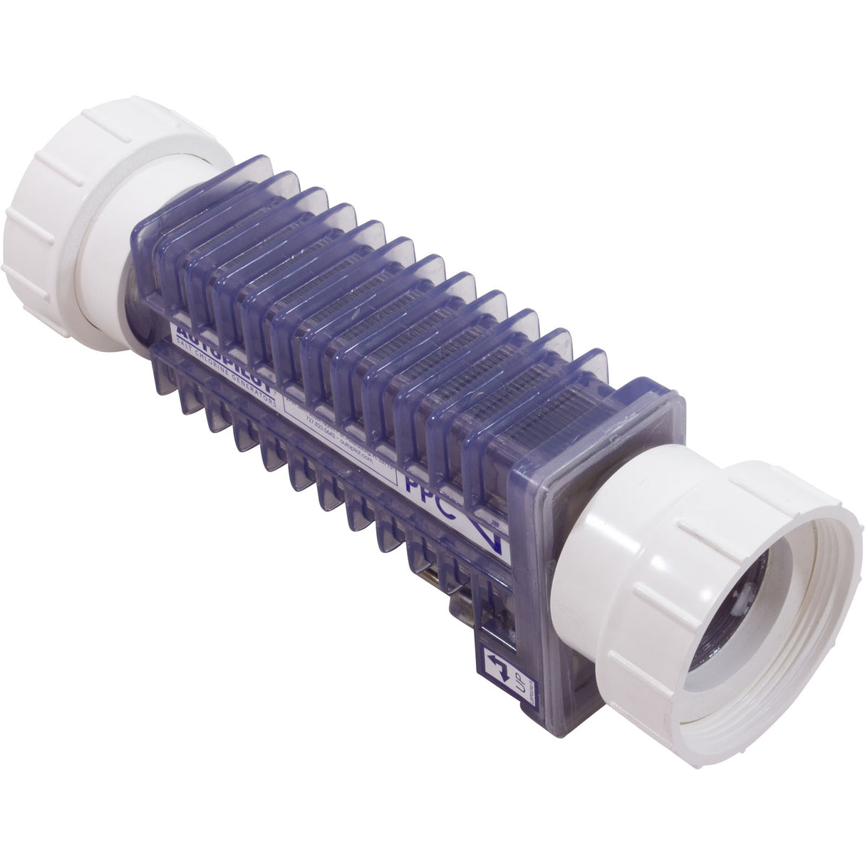 Replacement Salt Cell, AutoPilot, PPC4, w/Female Unions : PPC4 - AquaCal AutoPilot, Inc. - 690449014555 - PartsForSpas.com