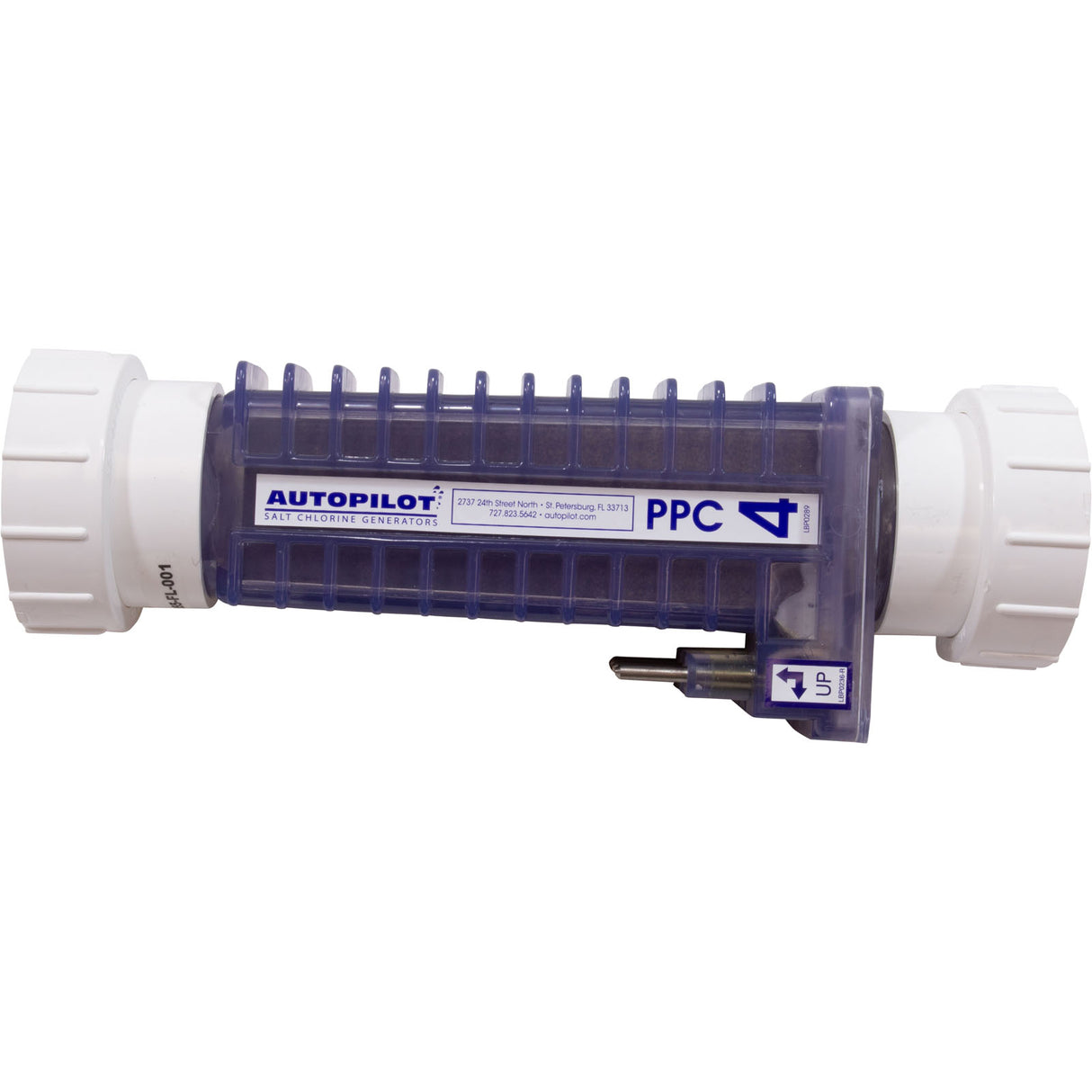 Replacement Salt Cell, AutoPilot, PPC4, w/Female Unions : PPC4 - AquaCal AutoPilot, Inc. - 690449014555 - PartsForSpas.com