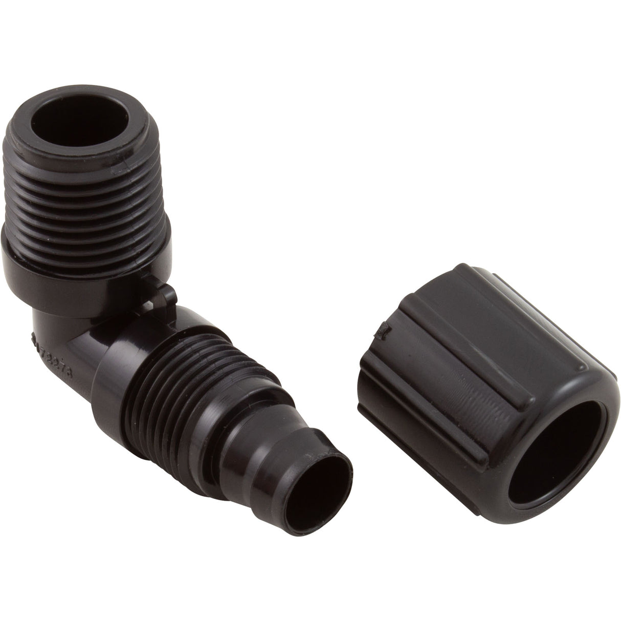 Tube Ftng, Pentair Auto.Feeder 300-29X, 320, 322, 1/2x 90 w/Nut : R172272Z - Rainbow/Pentair - 788379885083 - PartsForSpas.com
