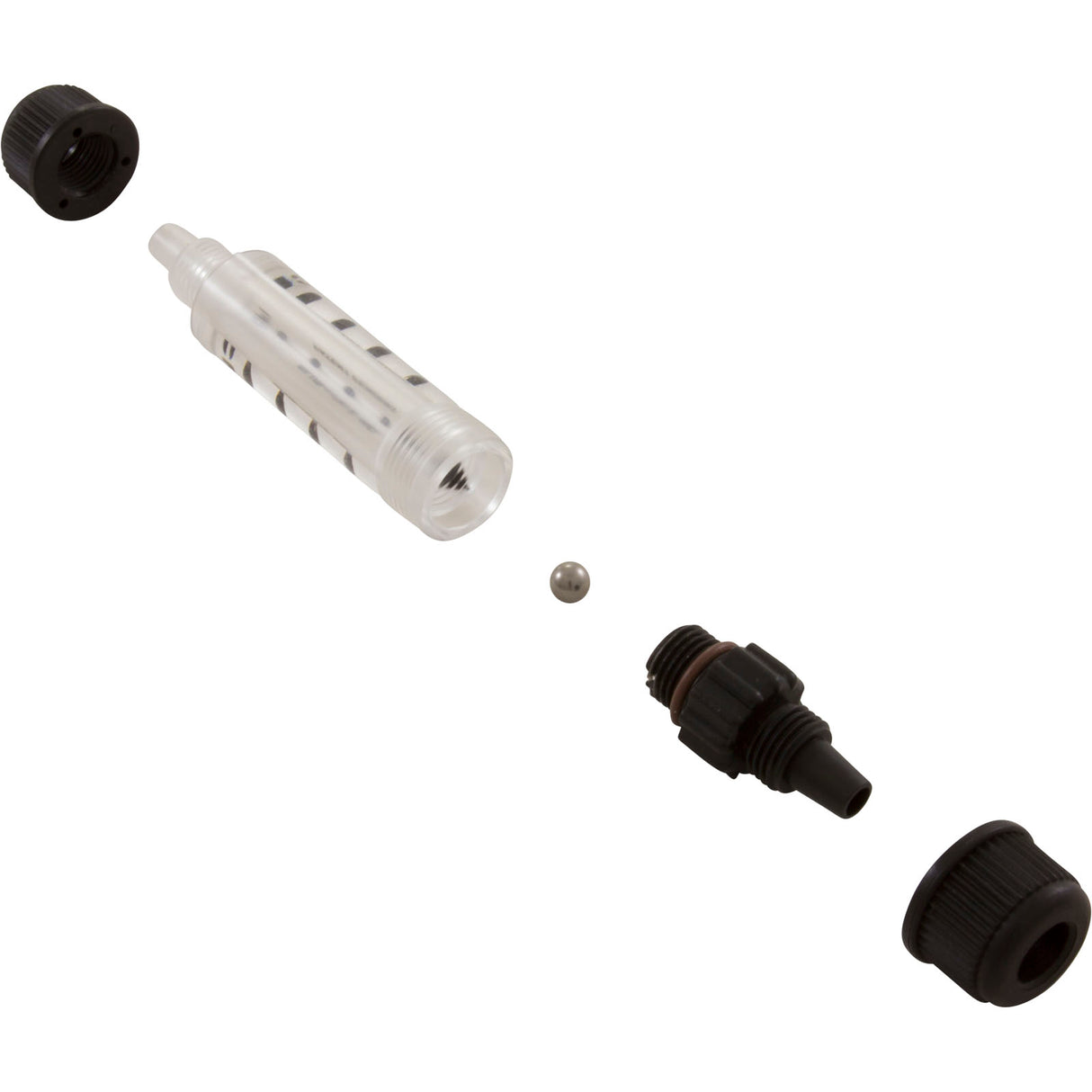 Flow Indicator, Blue-White, for 3/8"od tubing, SS Bobbin : FI-100S-6V