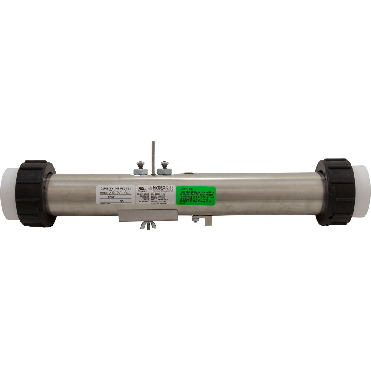 Heater, FloThru, Gecko WaterPro Series, 2-1/4" x 15", 4.0KW : 26-0072B-15-K