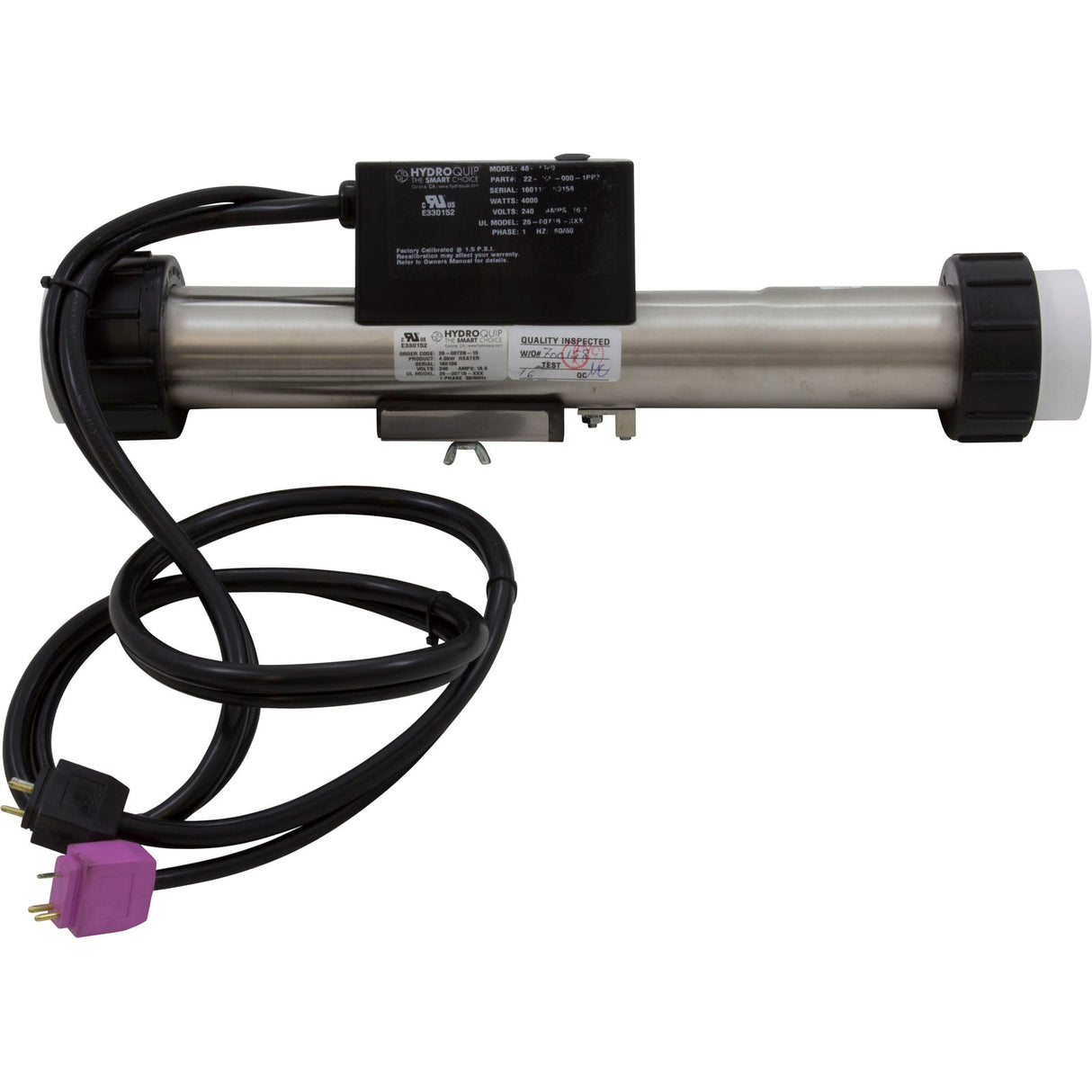 Heater, FloThru, HQ PS Elec, 230v, 4.0kW, w/Long Cord, Slide : 48-PS40