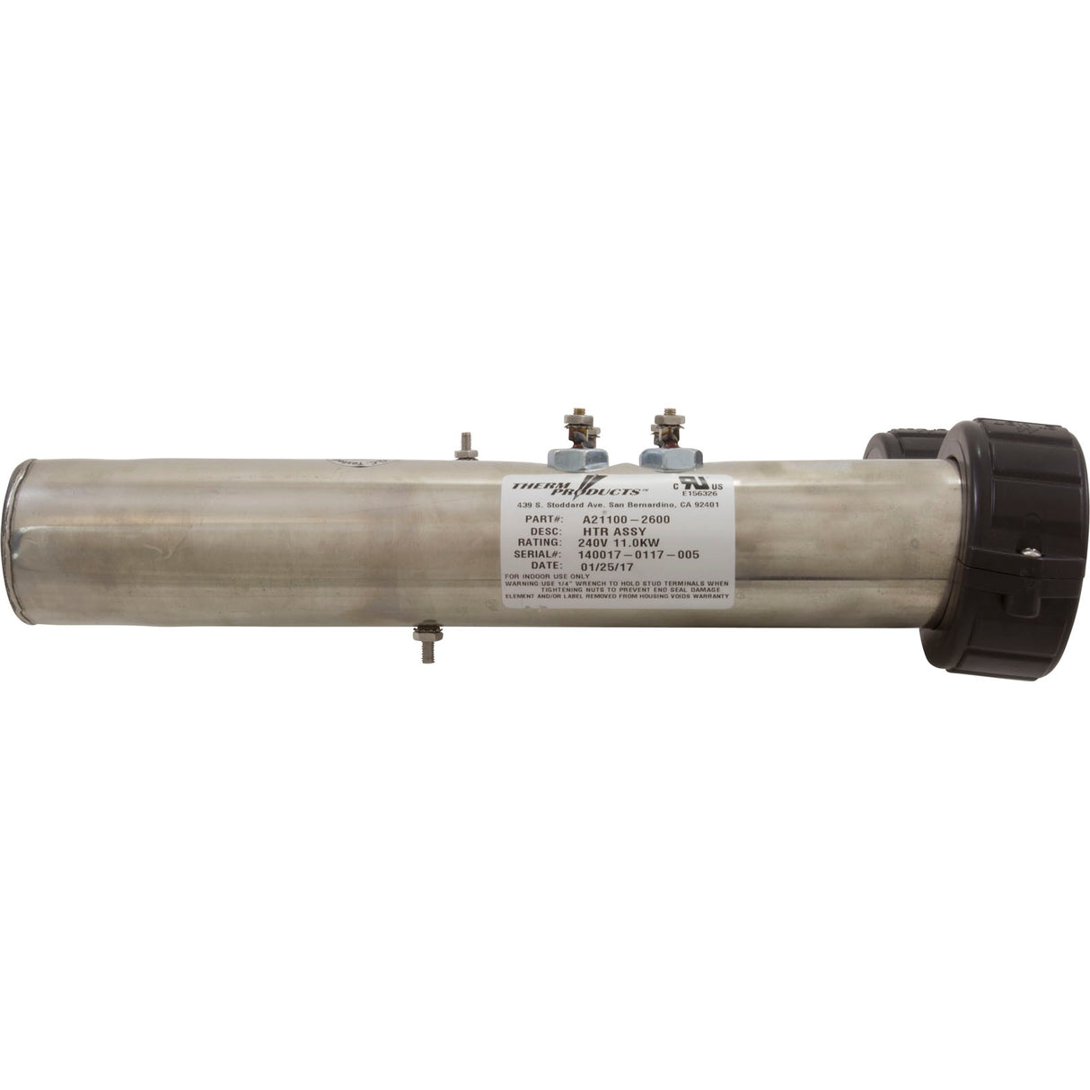 Heater, U Shape, Hydro-Quip RHS/Heatmax Repl, 230v, 11.0kW : 26-0082A-K