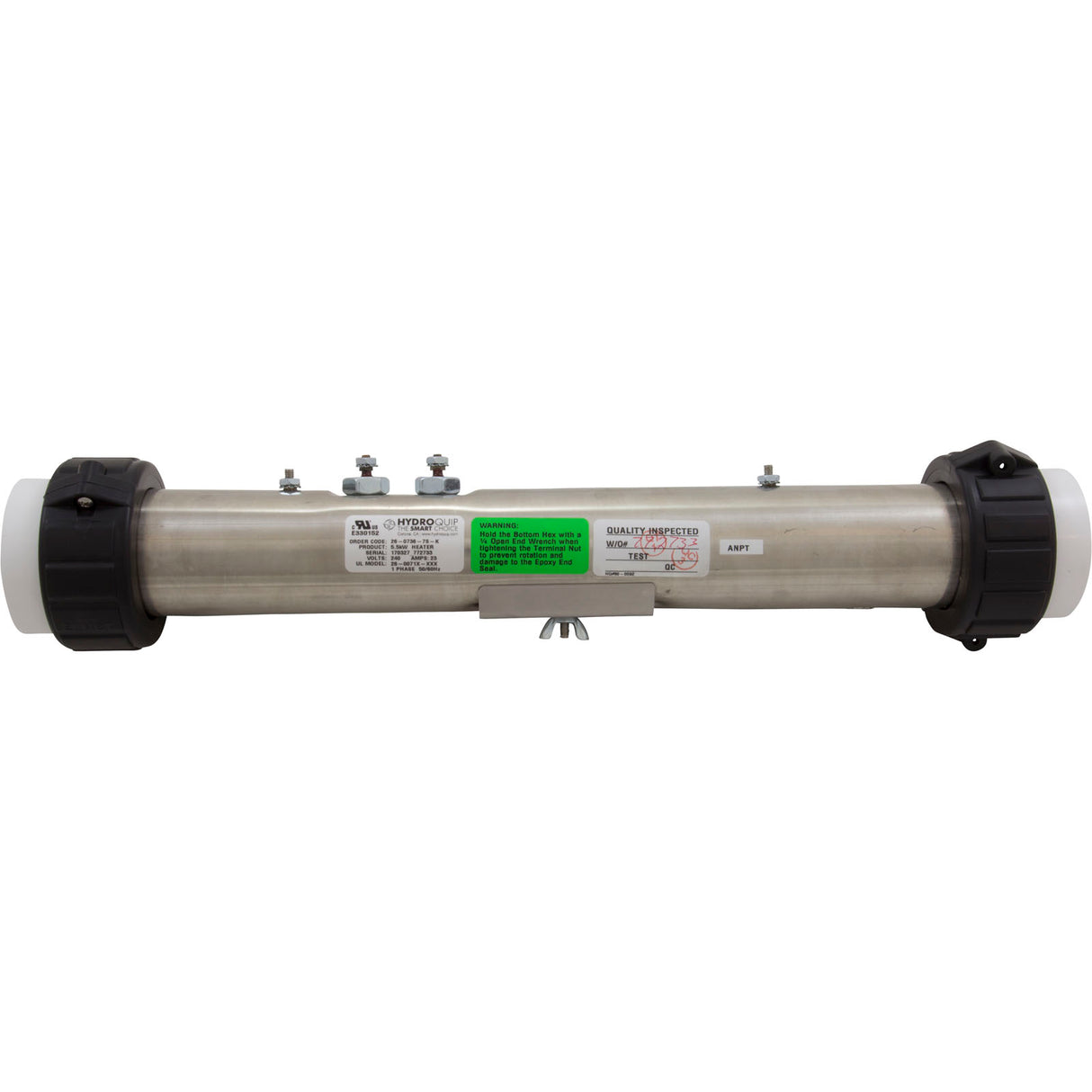 Heater, FloThru, Advanced/LA Spas Repl, 15"x2", 230v, 5.5kW, Gen : 26-0736-7S-K