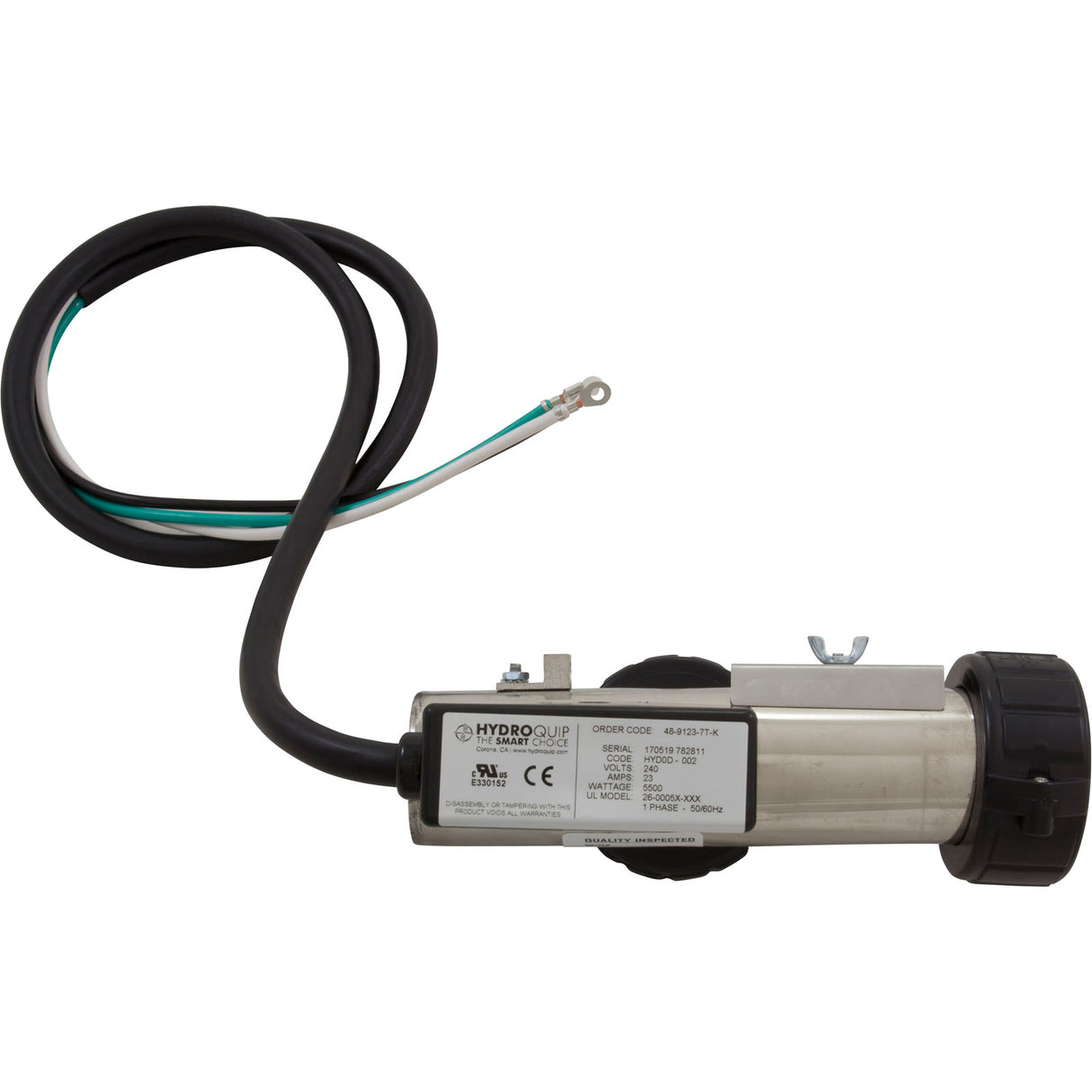 Heater, FloThru Curved, Arctic Repl, 8.5" x 2", 230v, 5.5kW, Gen2 : 48-9123-7T-K