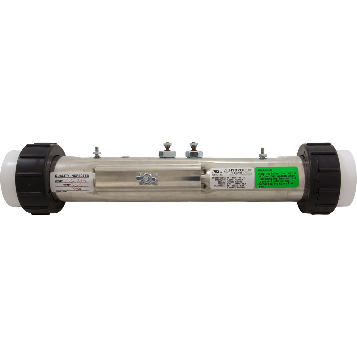 Heater, FloThru, CorrectTech Repl, 12-1/2"x2", 230v 4.0kW, Gen : 26-2300-5S-K