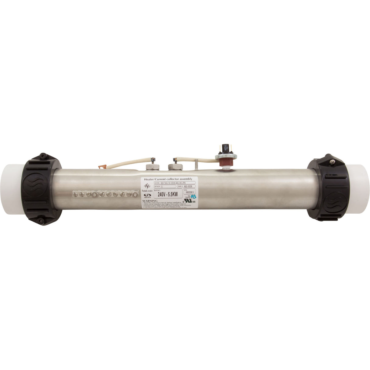 Heater, FloThru, Gecko S-Class, 5.5kW, 15"x2", 230, w/ PS, OEM : 9920-100339
