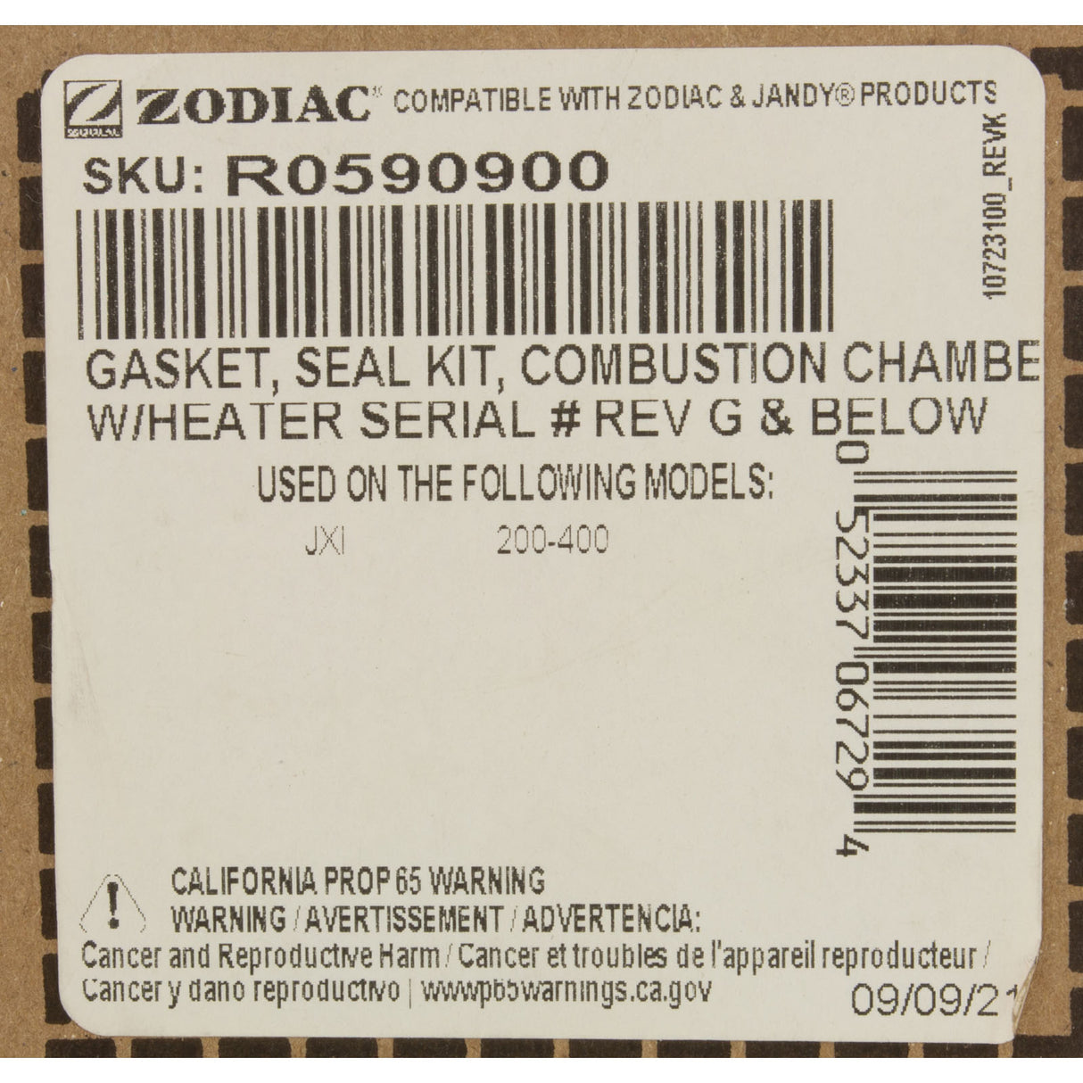 Gasket Kit, Zodiac Jandy JXi 200/260/400 : R0590900 - Zodiac/Jandy - 052337067294 - PartsForSpas.com