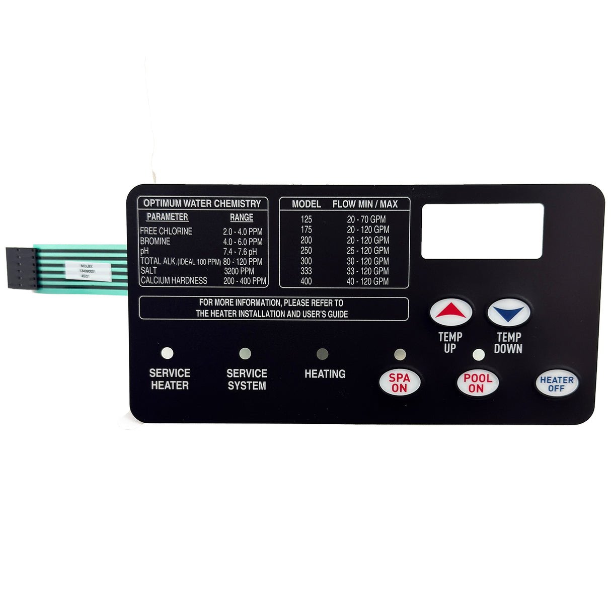 Touchpad, Pentair MasterTemp : 472610Z - StaRite/Pentair - 788379727147 - PartsForSpas.com