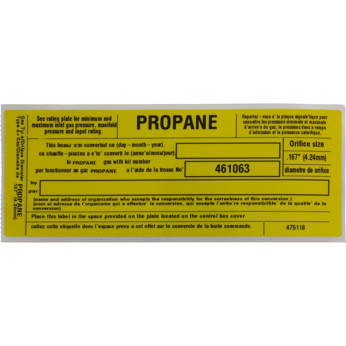 Conversion Kit, Pentair MasterTemp 125, Nat. to LP : 461063 - Pentair - 788379864453 - PartsForSpas.com
