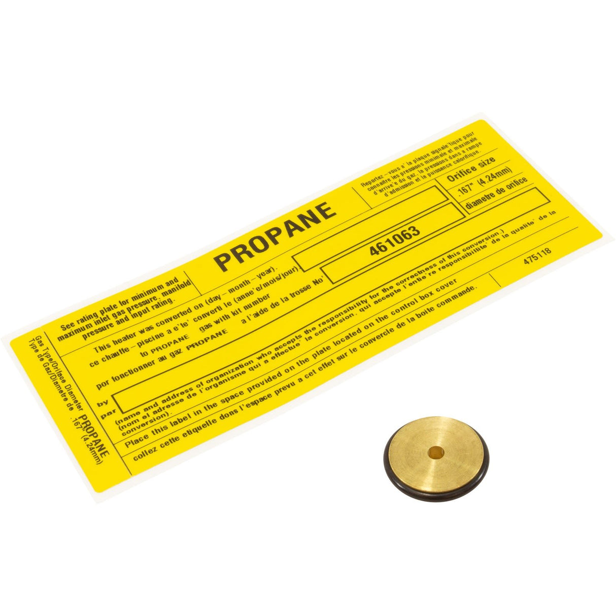Conversion Kit, Pentair MasterTemp 125, Nat. to LP : 461063 - Pentair - 788379864453 - PartsForSpas.com