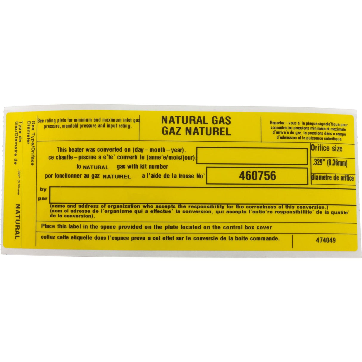 Conversion Kit, Pentair MasterTemp 300, LP to Nat. : 460756 - StaRite/Pentair - 788379724573 - PartsForSpas.com