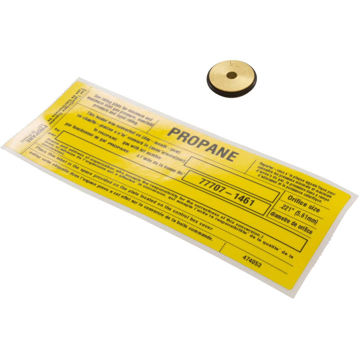 Conversion Kit, Pentair MasterTemp/Max-E-Therm 200, Nat. to LP : 77707-1461 - StaRite/Pentair - 788379835224 - PartsForSpas.com