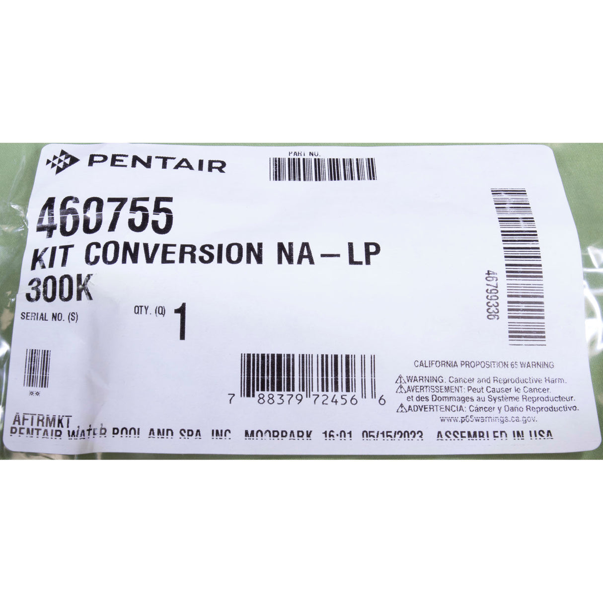 Conversion Kit, Pentair MasterTemp 300, Nat. to LP : 460755 - StaRite/Pentair - 788379724566 - PartsForSpas.com