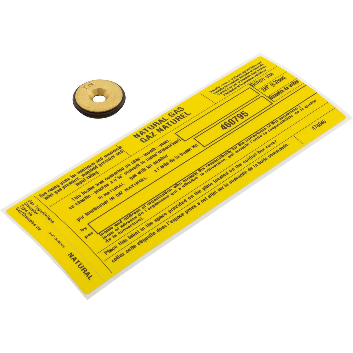 Conversion Kit, Pentair MasterTemp 175, LP to Nat. : 460795 - StaRite/Pentair - 788379747657 - PartsForSpas.com